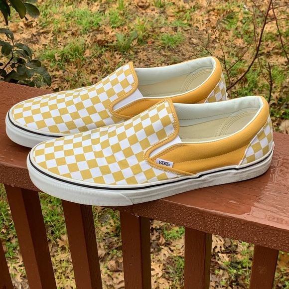 golden haze checkerboard vans
